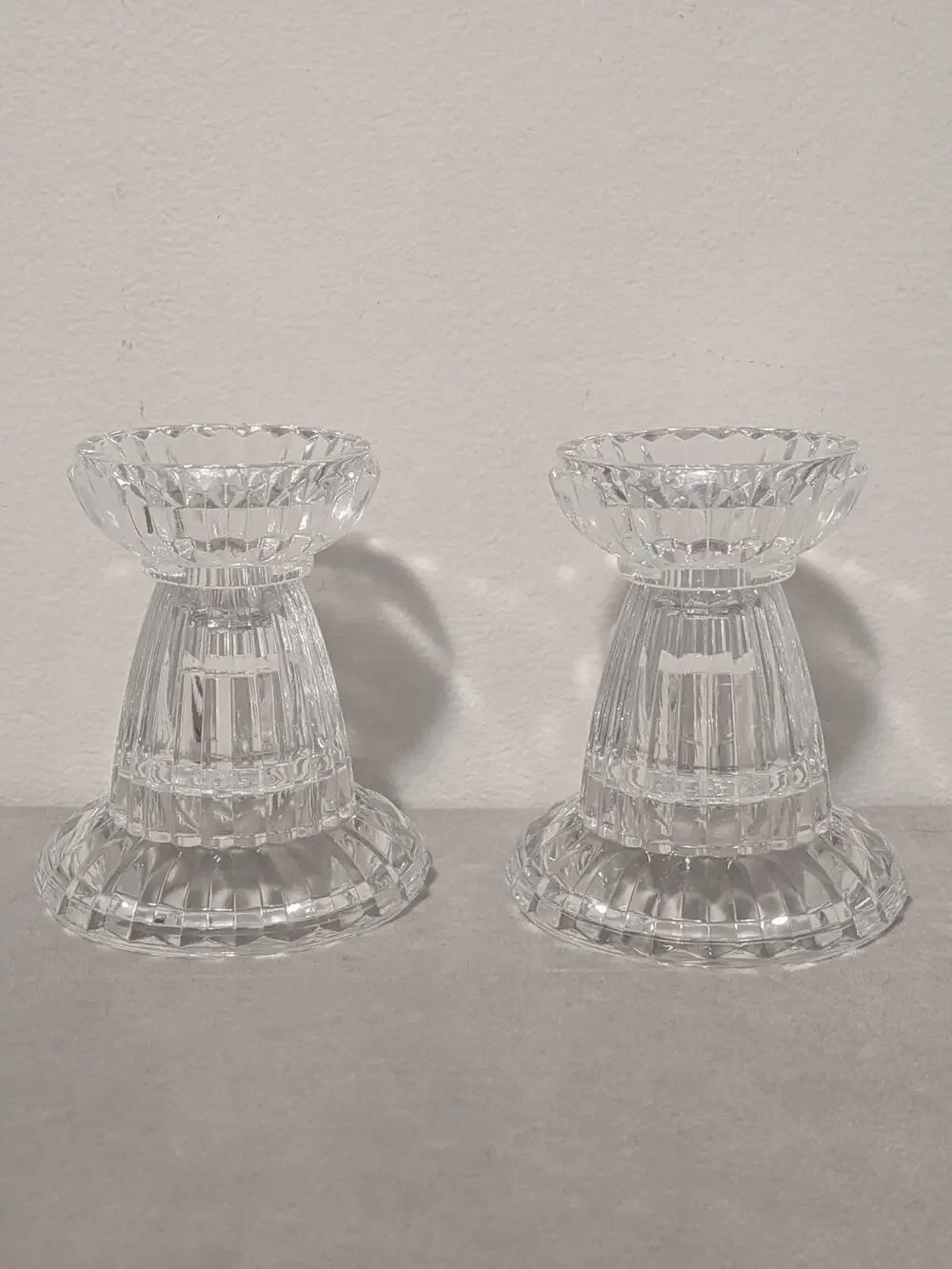 Vtg Gorham Crystal Reversible Candle Holders 4